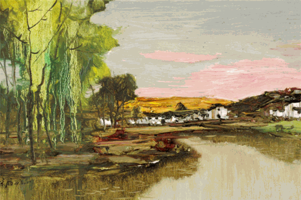 神采飛揚(yáng)油畫